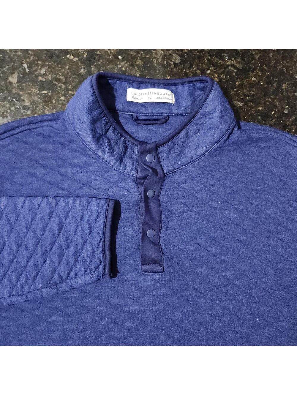 Holderness & Bourne Sullivan Quilted T Snap Golf Pullover Preppy Sport Mens XL